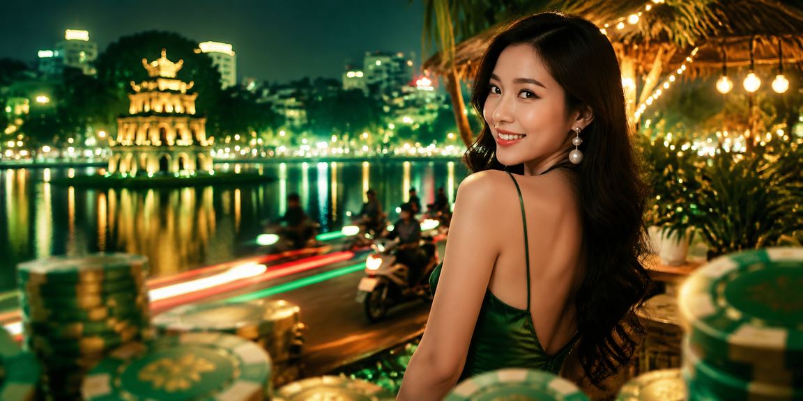 Người dùng Hà Nội thưởng thức cá cược thể thao trực tuyến trong không khí neon sống động về đêm